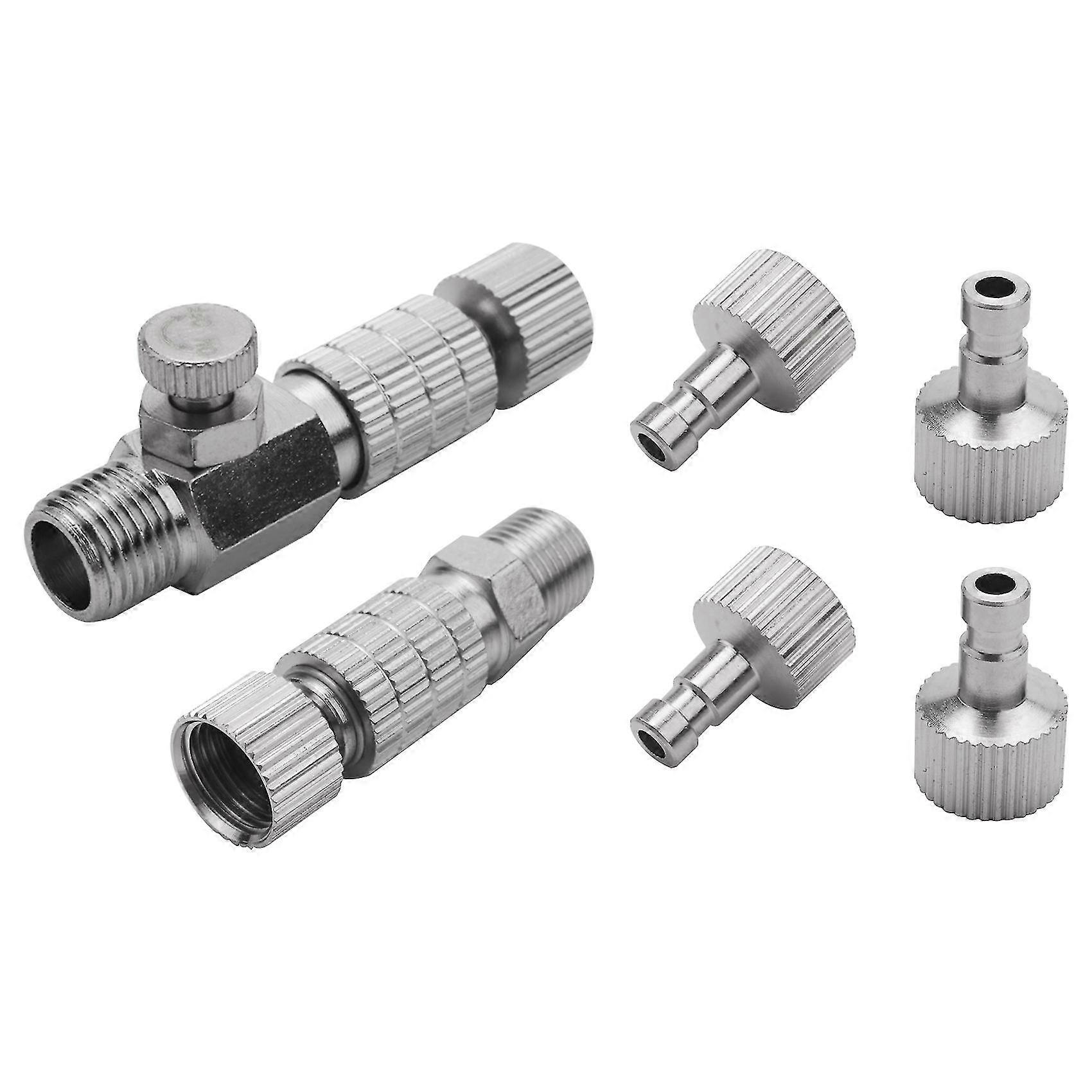 8pieces Airbrush Adapter Set Airbrush Quick Release Coupling Disconnect Adapter Kit For Compressor A