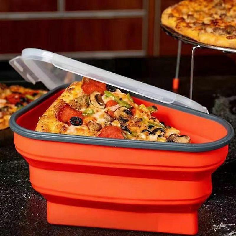 Pizza Storage Container Silicone Pizza Box, Pizza Box, Adjustable Sandwich Box (orange)10*25*19.5CM