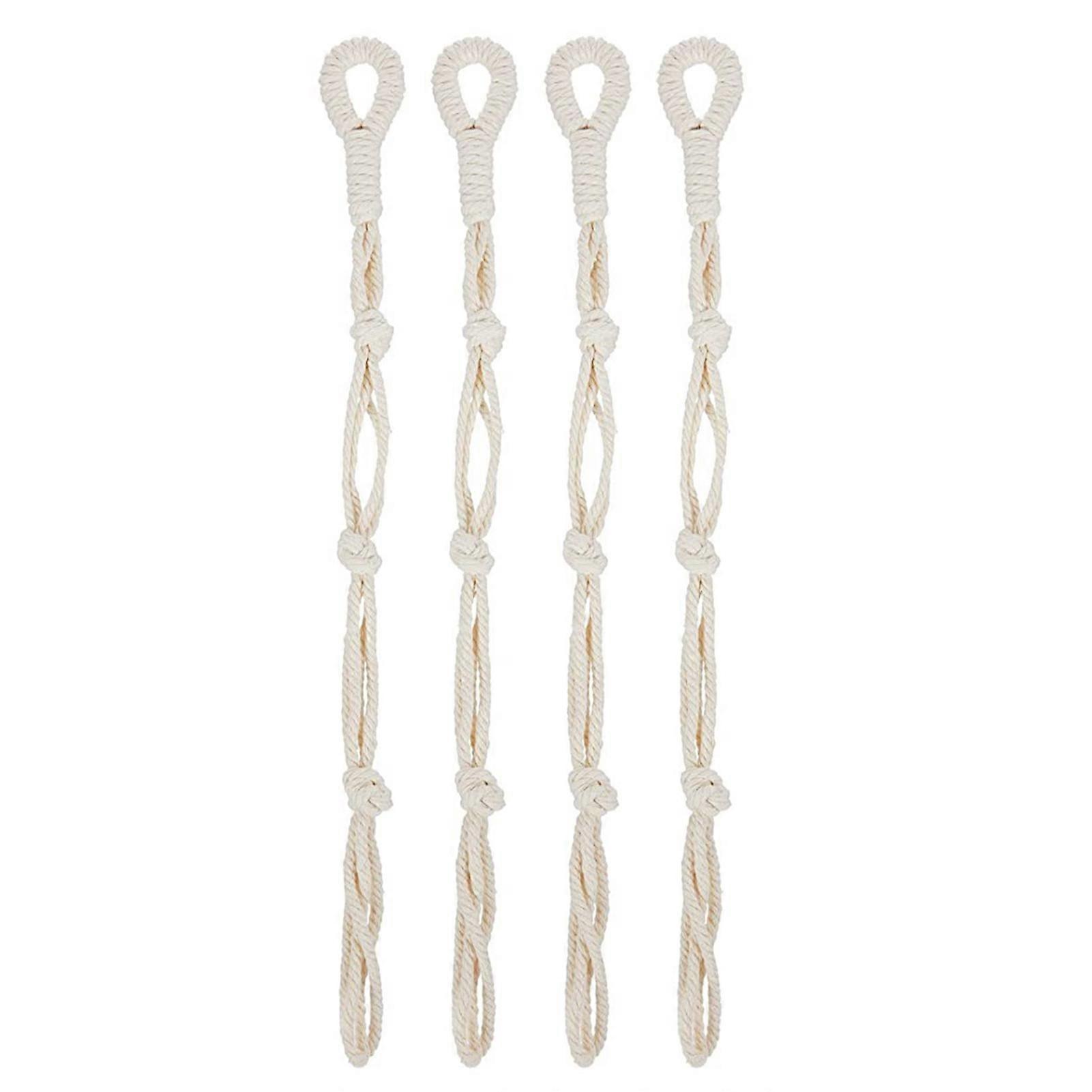 4Pcs Plant Hanger Extender Waterproof Strong Bearing Capacity Space-saving Macrame Handmade Potted Plant Lanyard for Yard KAESI