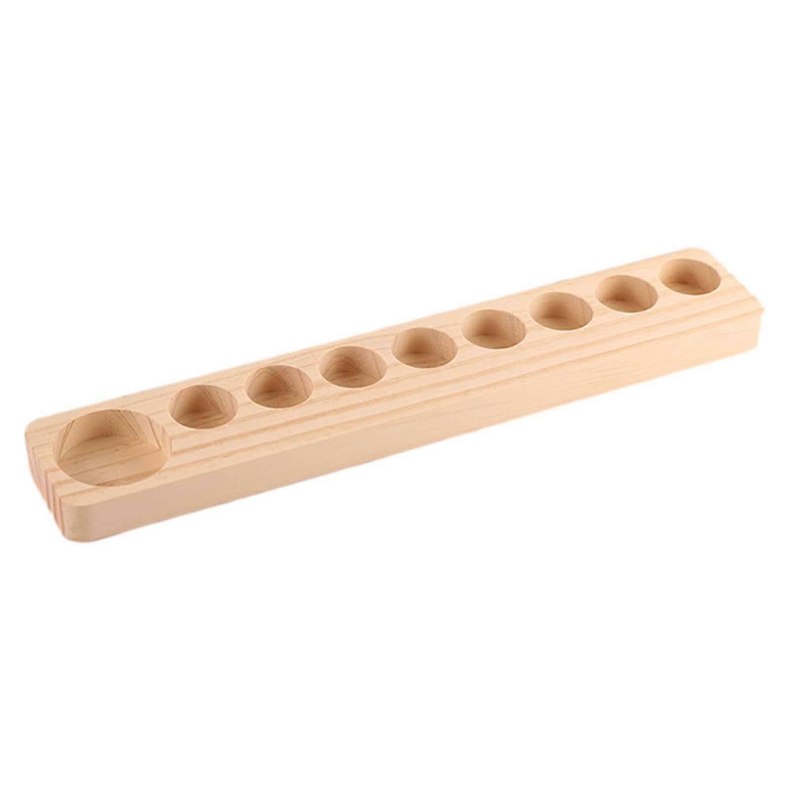 Essential Oil Stand Desktop Display Multifunctional Space-saving Storage Premium 9-Hole Wooden Perfume Bottle Storage Rack Makeup Organizer KAESI
