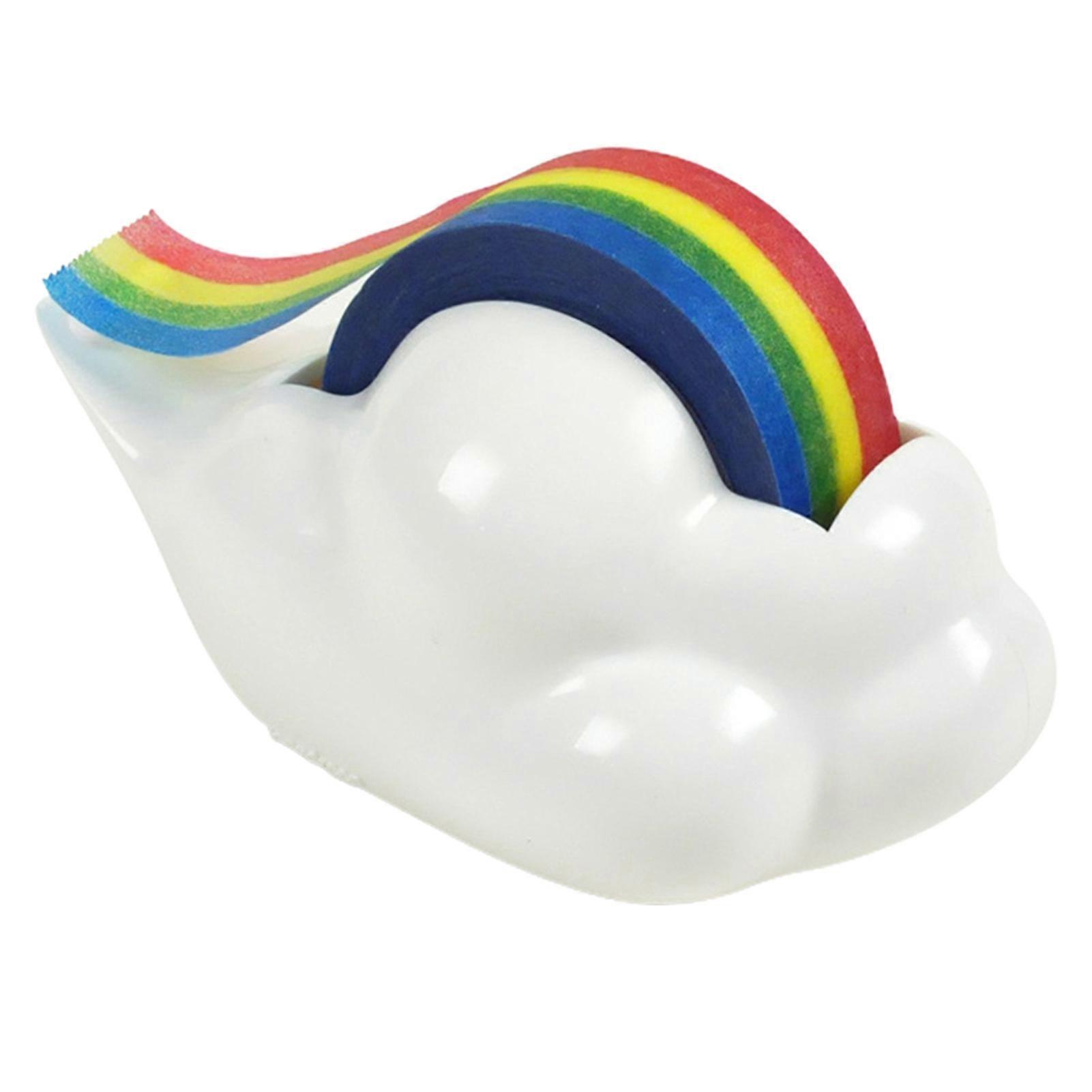 Manual DIY Packing Cartoon Cloud Shape Rainbow Tape Dispenser Adhesive Tape Holder Plastic Tape Seat Cutting Tape Sealing Machine KAESI