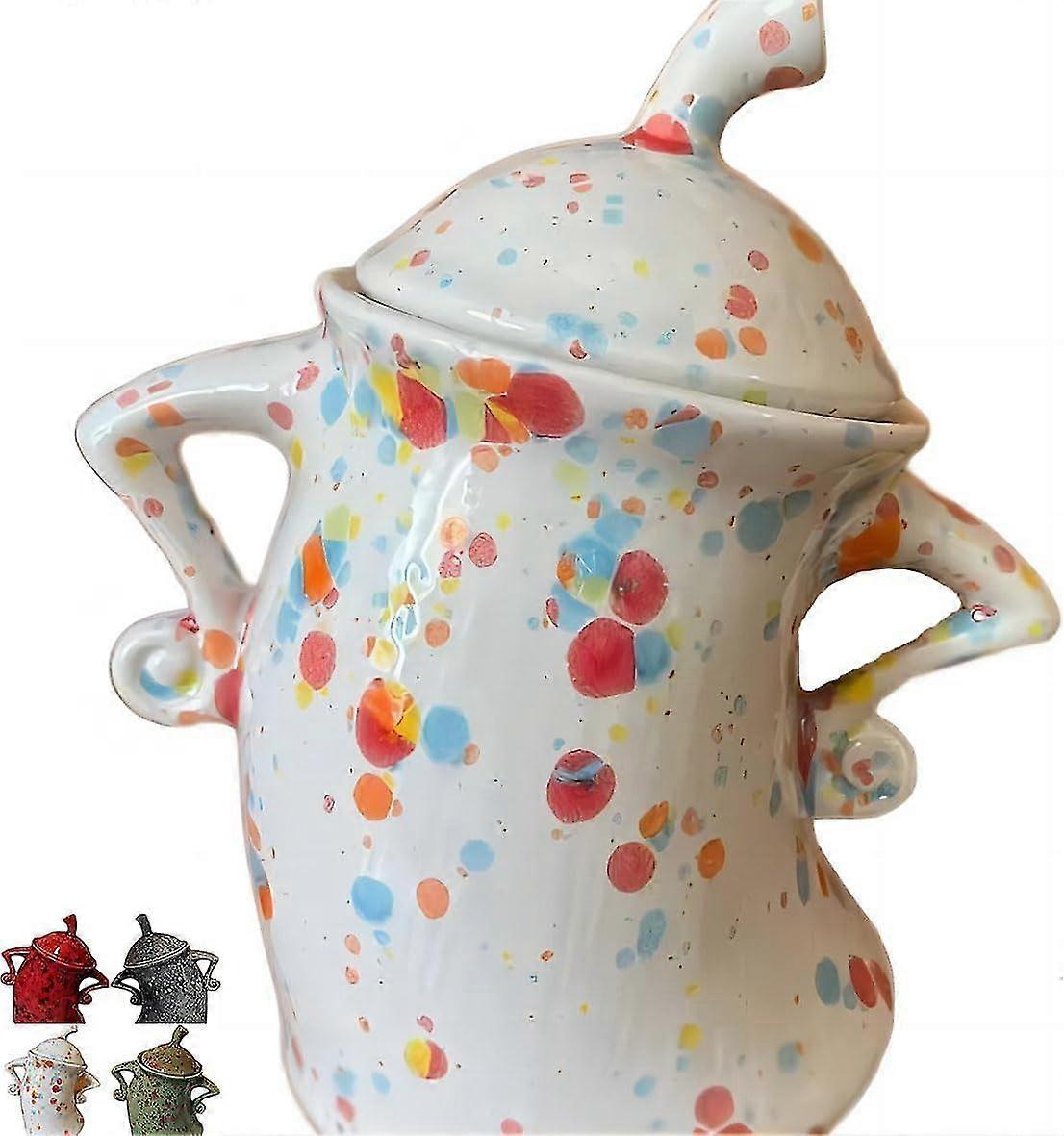 علبة مع موقف ، علبة وقح ، جرة تخزين طعام لطيفة مع غطاء محكم للمطبخ ، علبة تخزين أنيقة وعملية