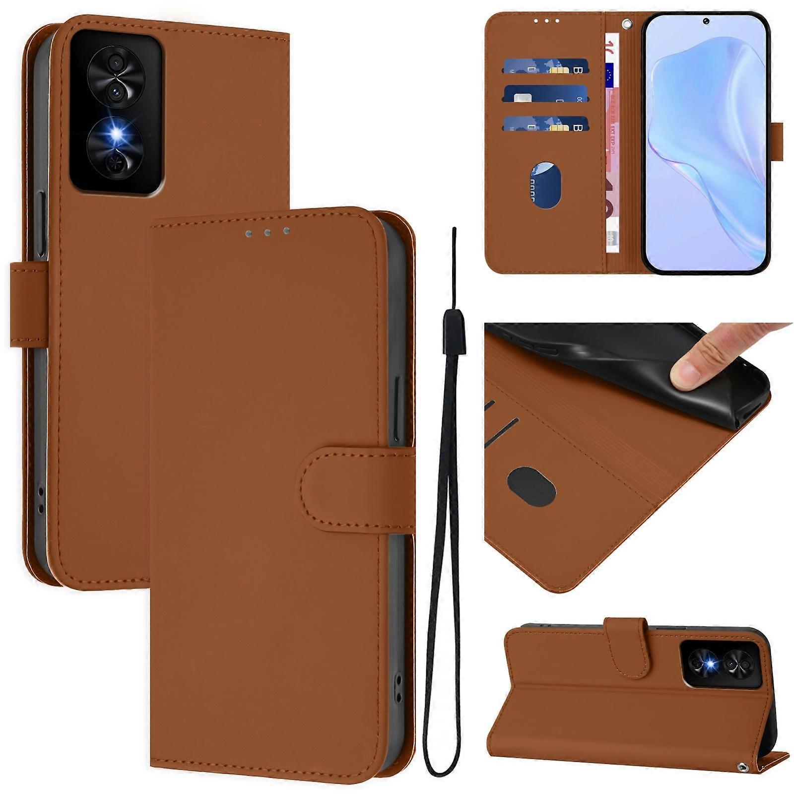 Solid Color PU Case For TCL 50 SE