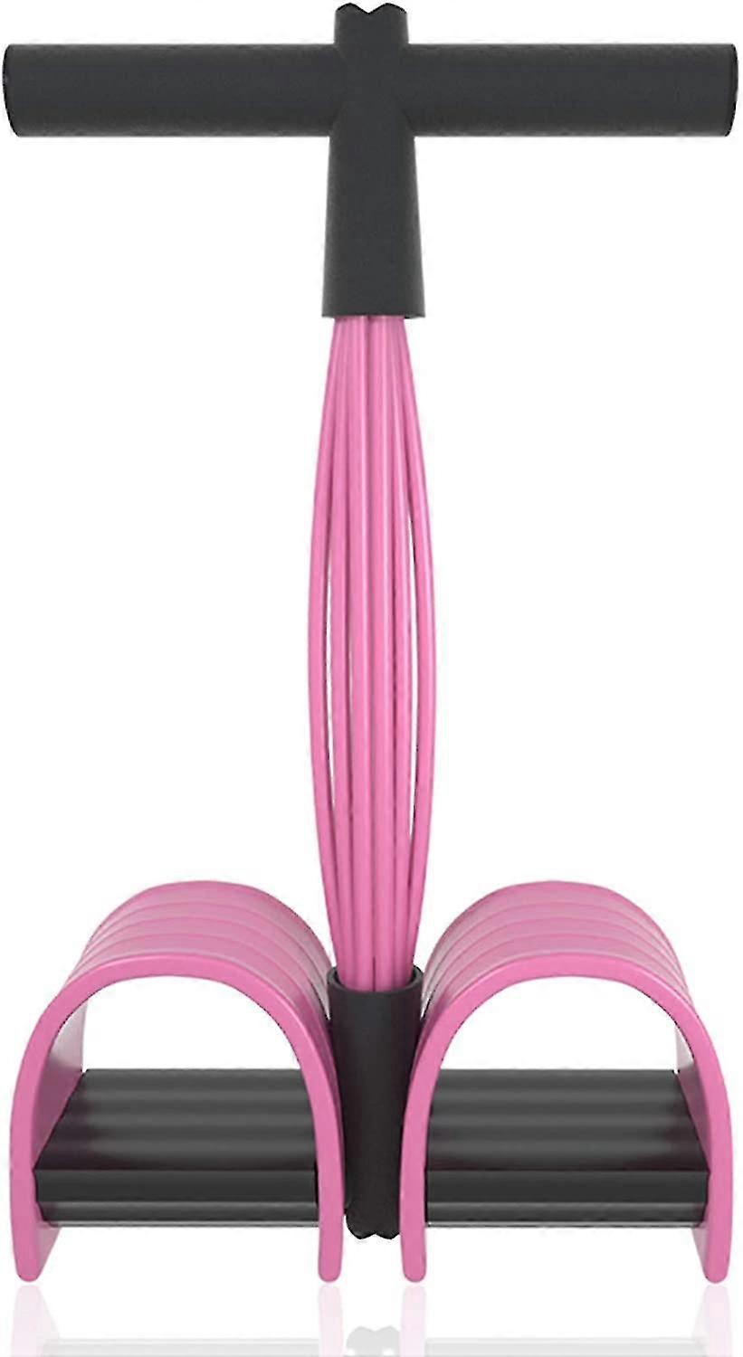 multifunction bands upgrade 6 tubes fitness elastic with pedals handles latex stretch ropes pink