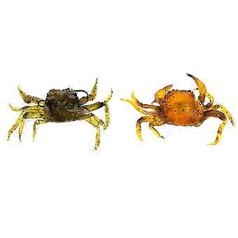 2 stykker kunstige krabber fiskelokker myke fiskeagn 3D-simulering agn