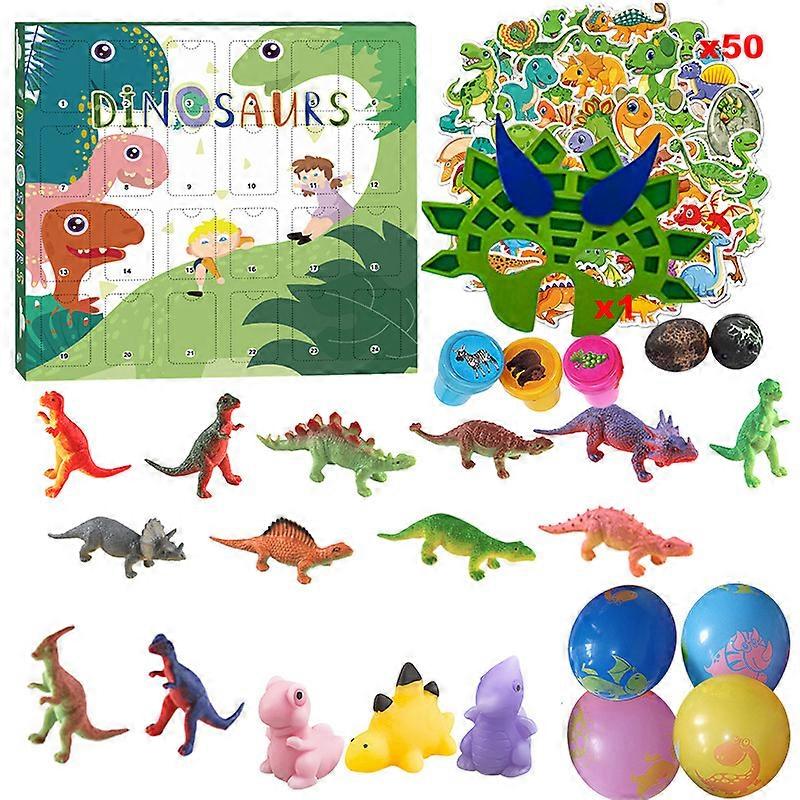 Advent Calendar 2024 Dinosaur Toys for Kids, 24 Days Countdown Calendar to Christmas Surprise Toys Set with Different Dino Figure, Ideal Xmas Gifts fo