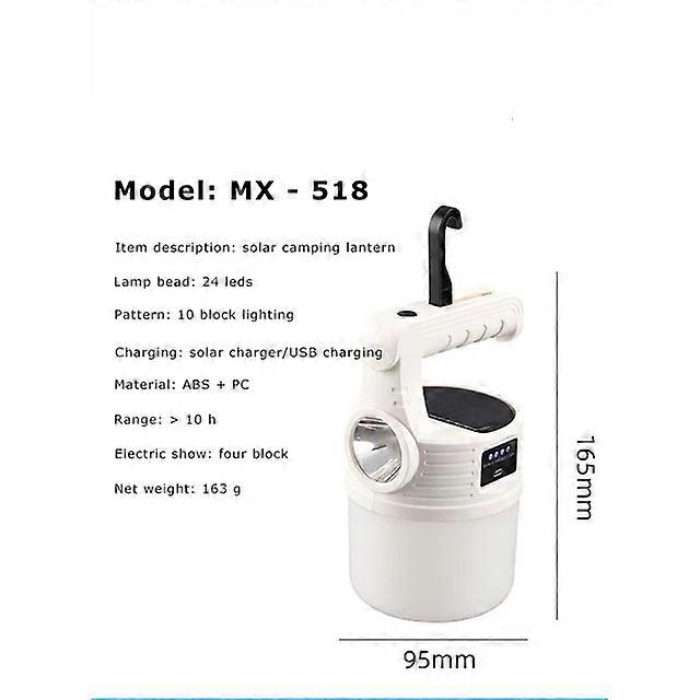 LED Working Flashlight Outdoor Torch Camping Light Solar Charging Waterproof Flashlamp Portable Emergency Lamp Tent Light