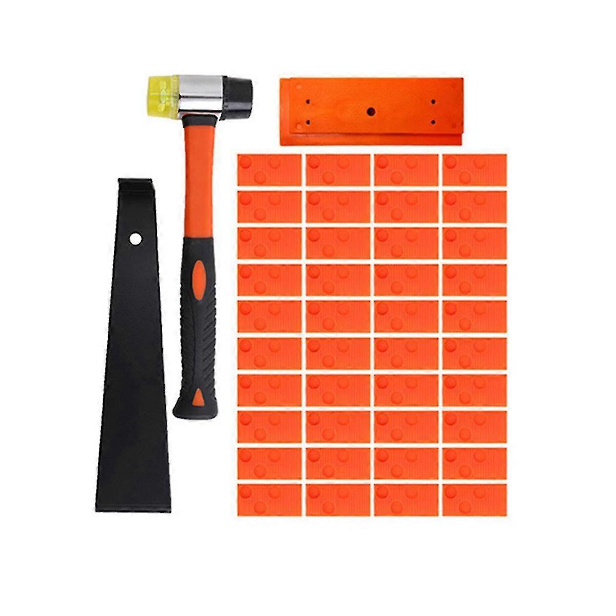 Laminate And Wood Flooring Installation Kit Spacers, Tapping Block, Pull Bar And Fiberglass Handle Mallet 43pcs
