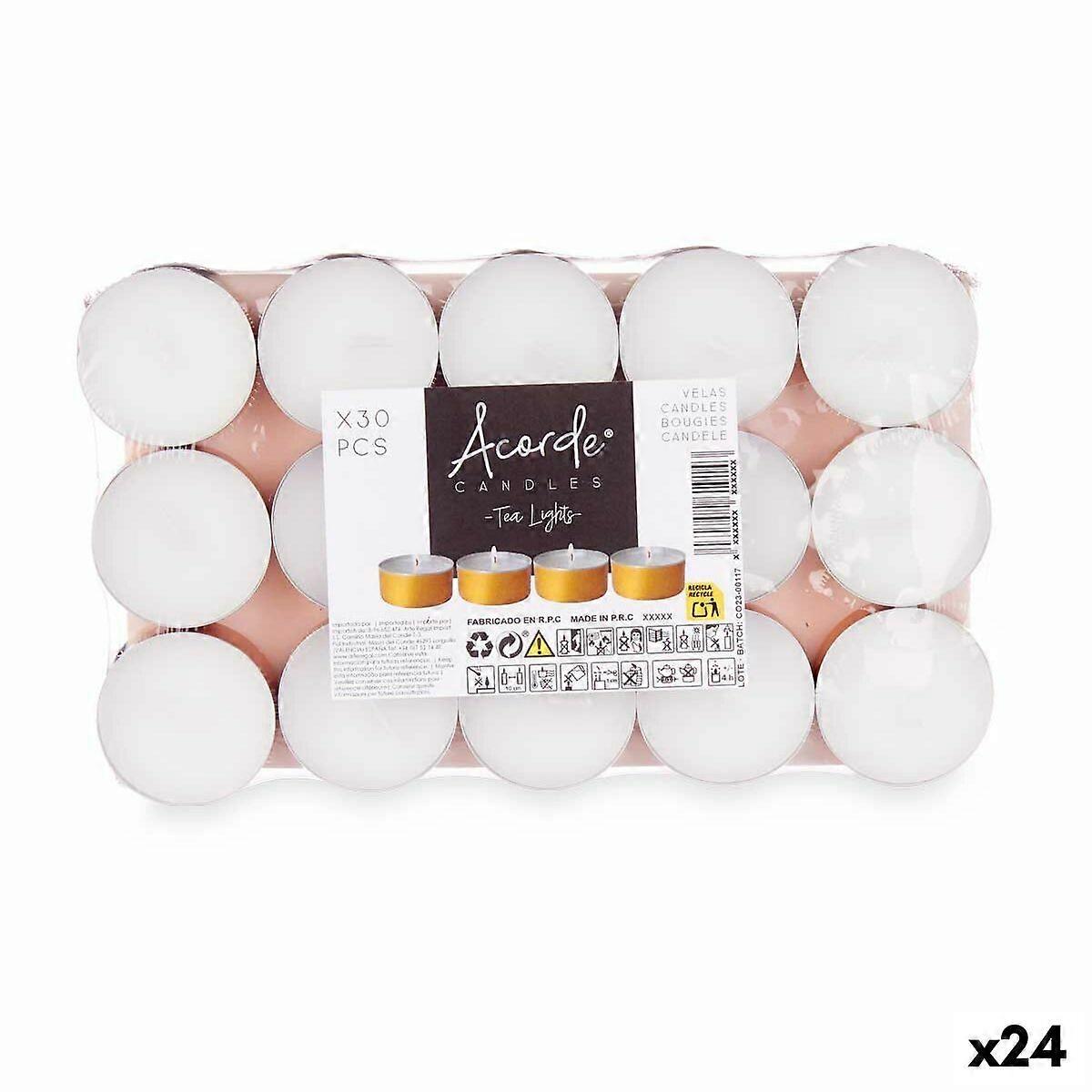 蜡烛套装 Acorde 茶灯 白金色 (24 个)