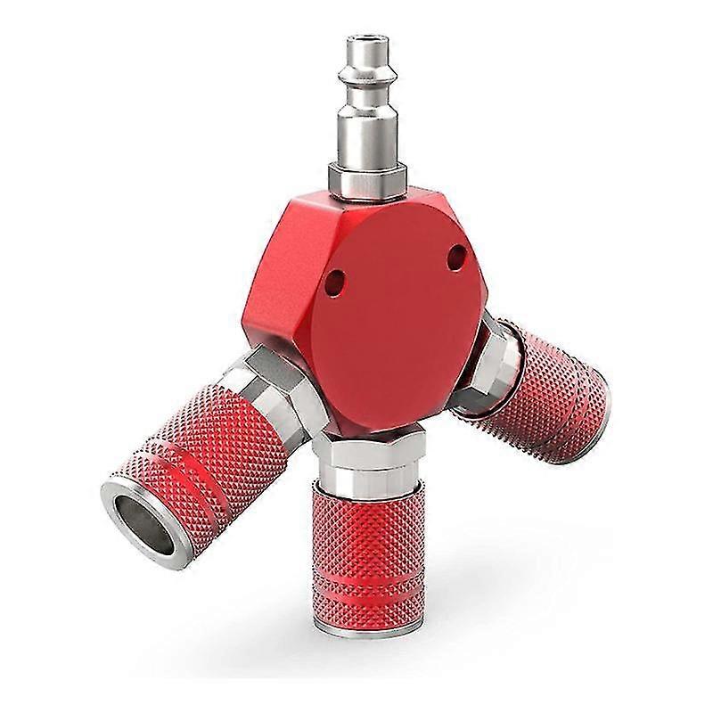 Collecteur d’air de style hexagonal en aluminium hexagonal 3 voies 1/4 pouce avec coupleur industriel en acier 3 pièces et bouchon