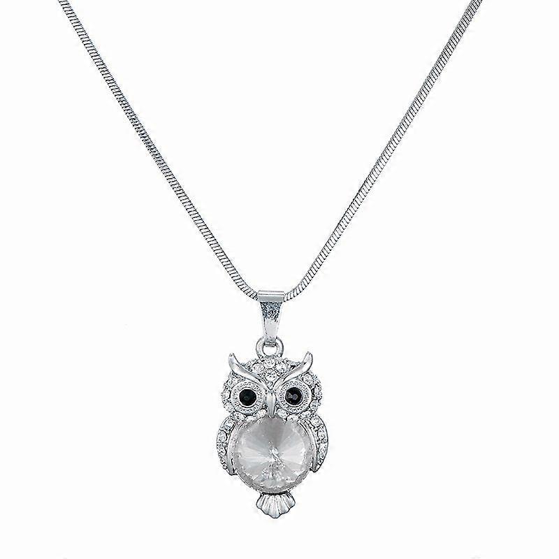 Collier Long avec Pendentif Hibou CZ Crystal