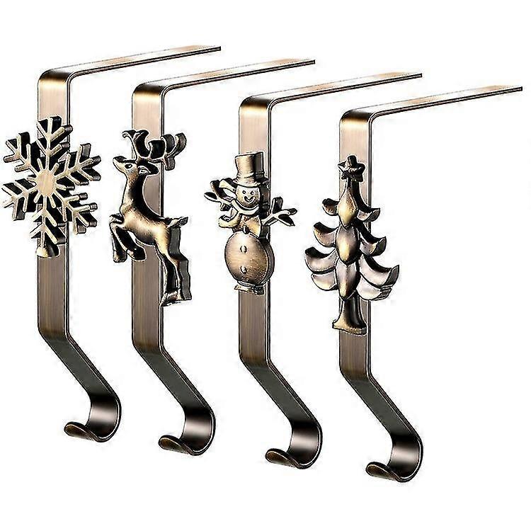 4pcs Stocking Holders Fireplace Hook Christmas 10.5*10cm