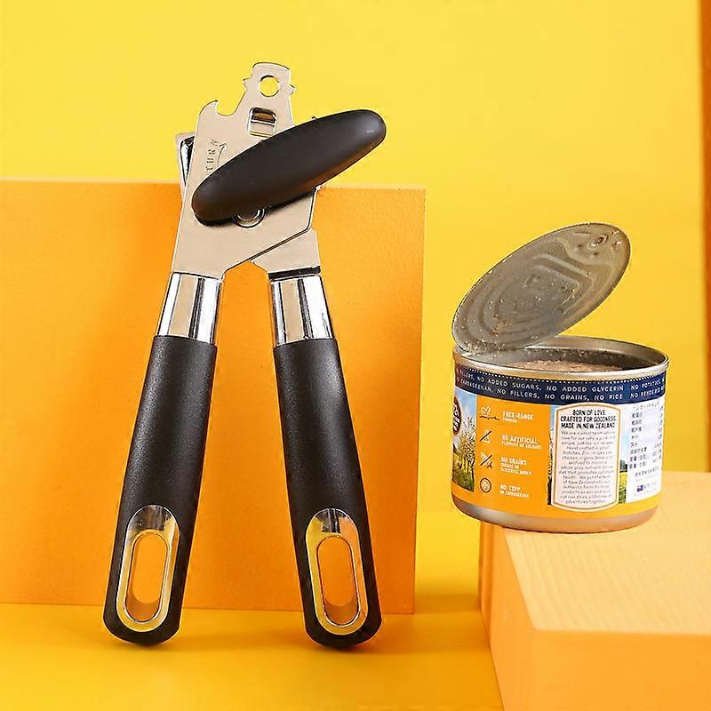 Manual Can Opener - 3-in-1 Stainless Steel Can Opener with Ergonomic Non-Slip Handle and Non-Slip Handle