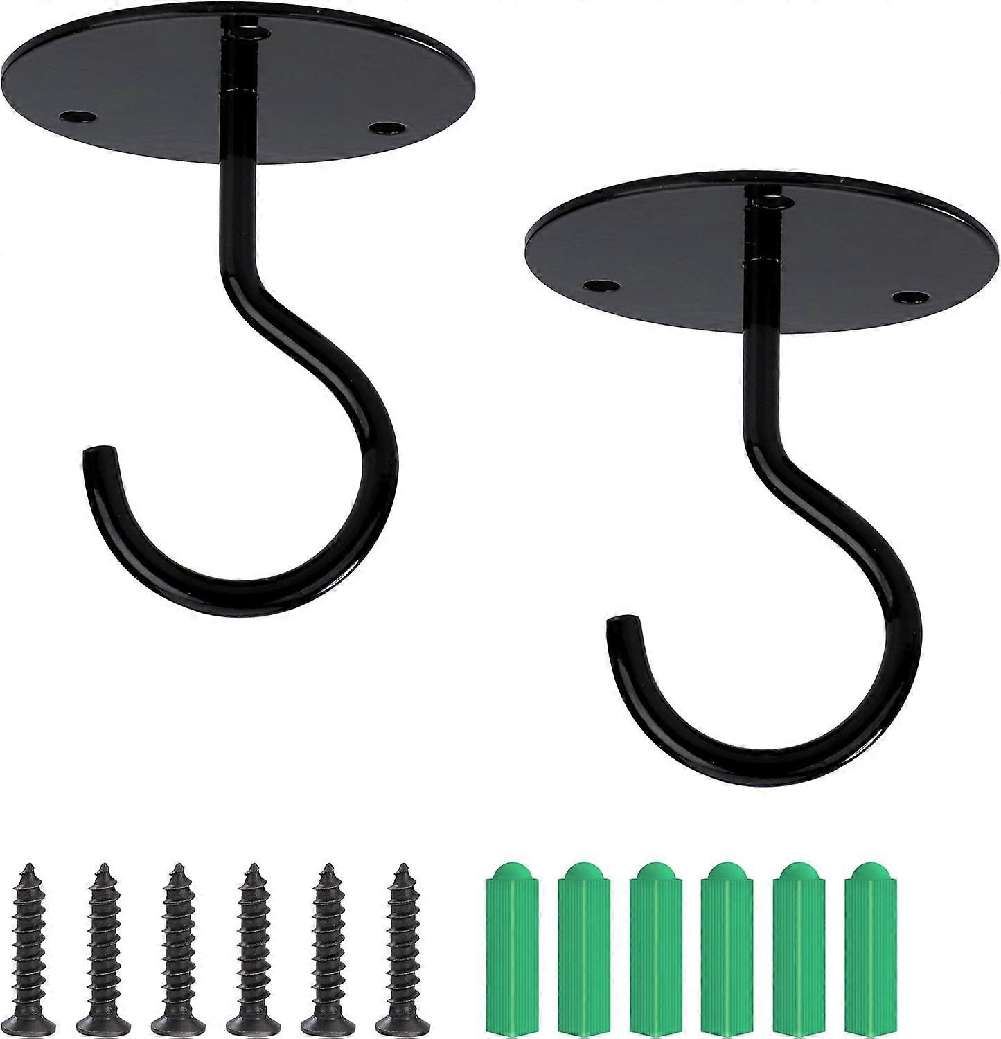 (2pcs) Ceiling Hook Screw Mount Top Wall Hook for Hanging Light, Garden Plant Basket, Planters, Bird Feeders, Lanterns, Wind Chimes, Mosquito Net