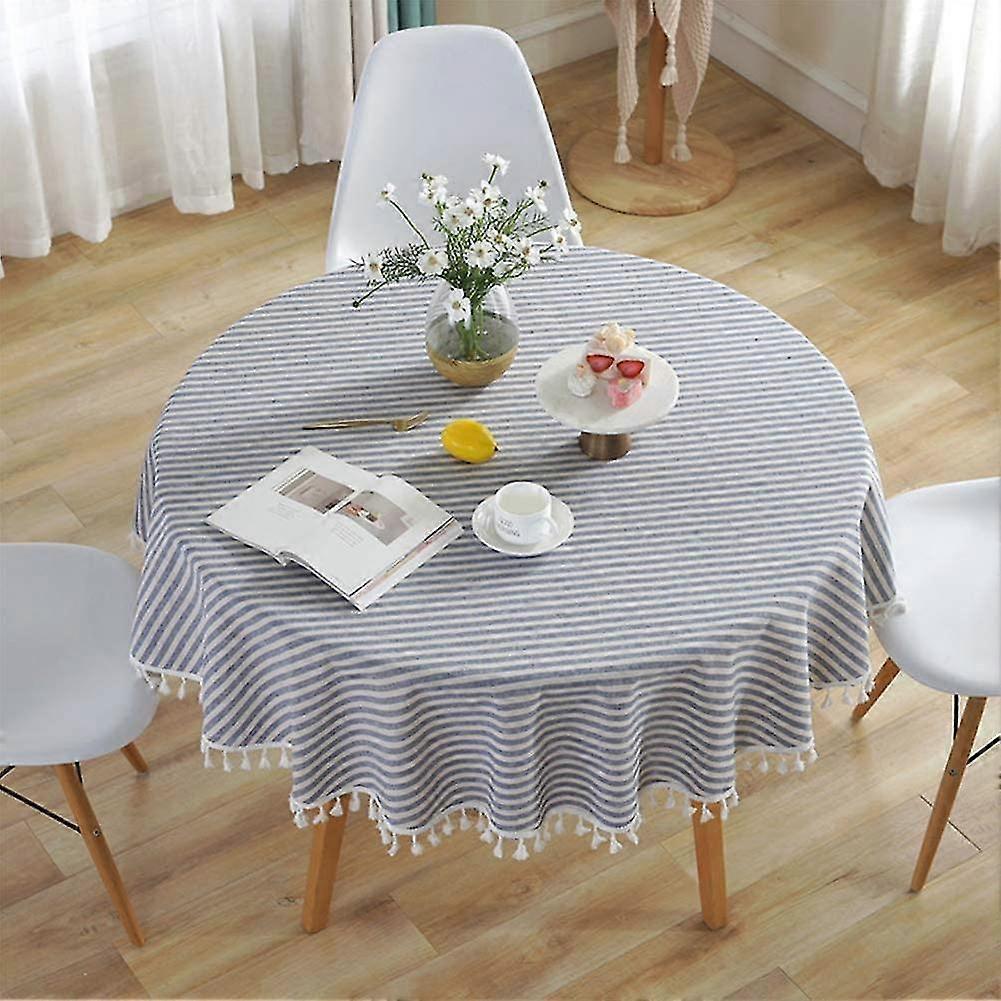 Round Tablecloth Striped Tablecloths Fringe Table Runner Simple And Elegant Home Textiles