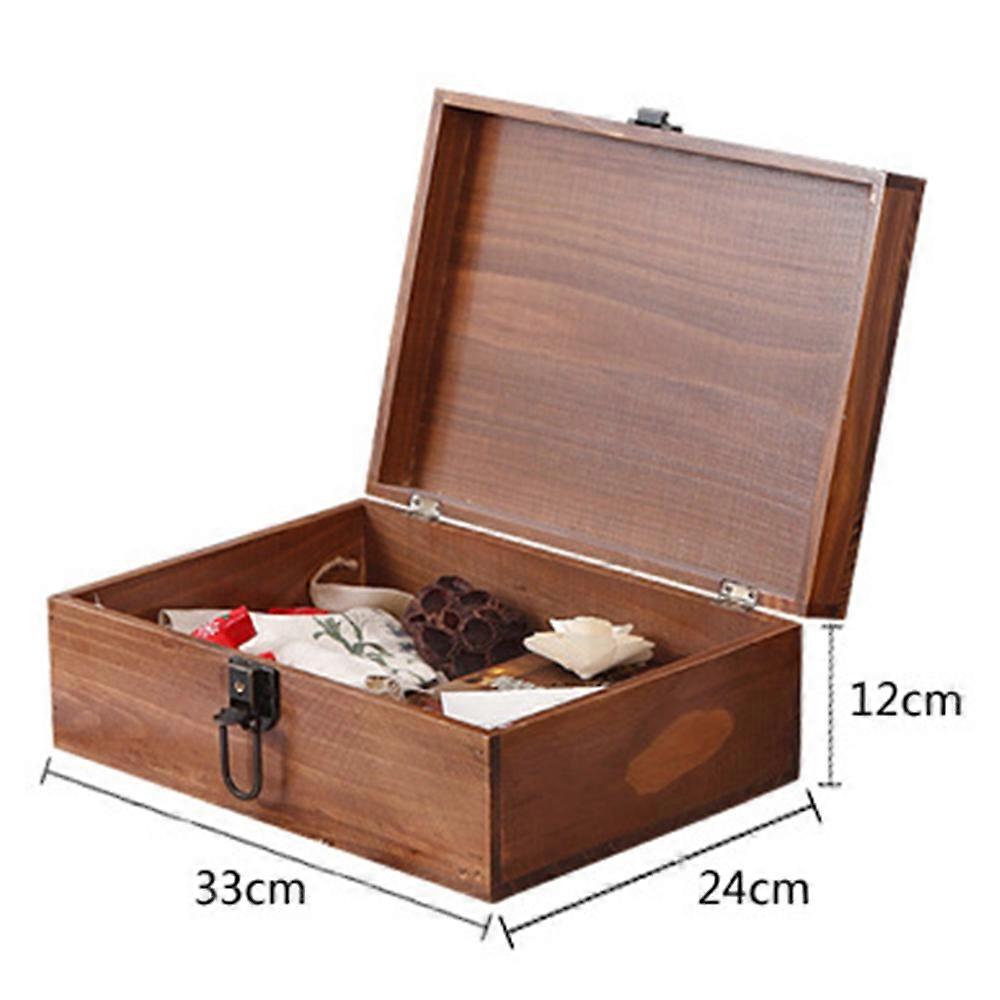 zakkaテーブル木製収納ボックス、ロック付きレターポストカード用