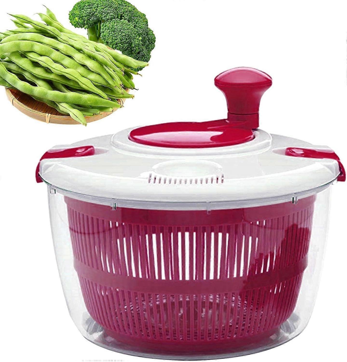 Salad Spinner with Drain, Bowl, and Colander - Vegetable Spinning Colander | Quick and Easy Dryer Spinner, Multi-Use Fruit Washer for Crisp, Clean Sal