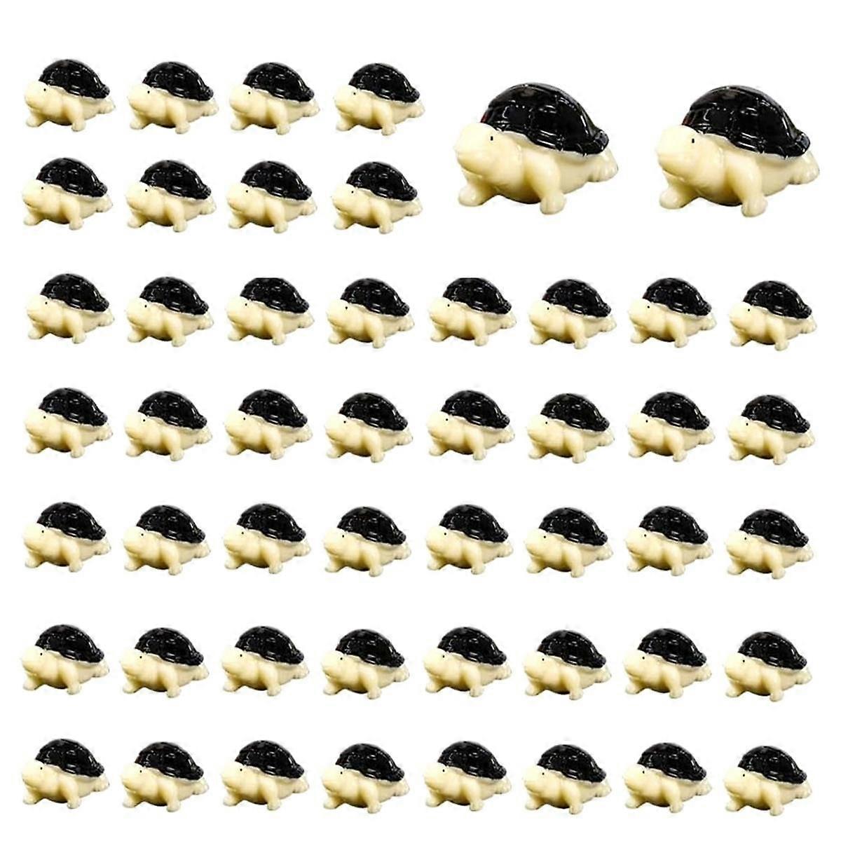 50Pcs Mini Animals Figurines Resin Tiny Animal Miniatures Wild Animal Miniature(Tortoise)