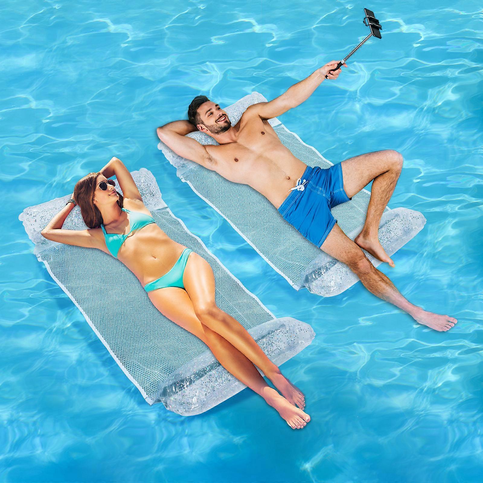 1/2pcs Water Hammock Recliner Inflatable Floating Swimming Mattress Sea Swimming Ring Pool Party Toy Lounge Bed For Swimming