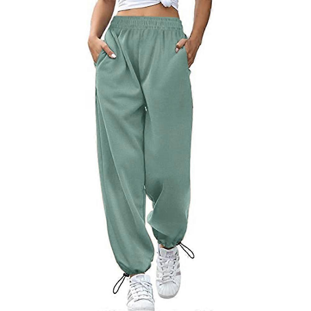 Women's casual sweatpants elastic waistband loose drawstring pants