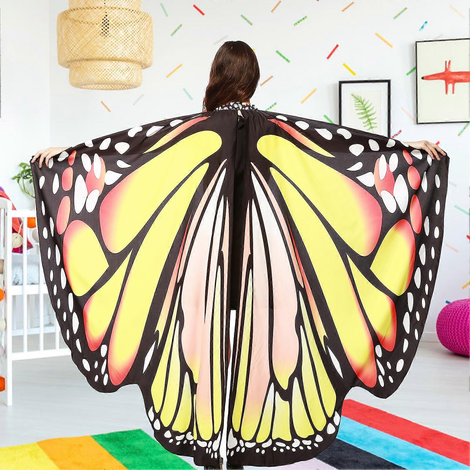 Women Butterfly Wings Shawl Butterfly Shawl Fairy Ladies Cape for Halloween Dress Up Costume Accessory