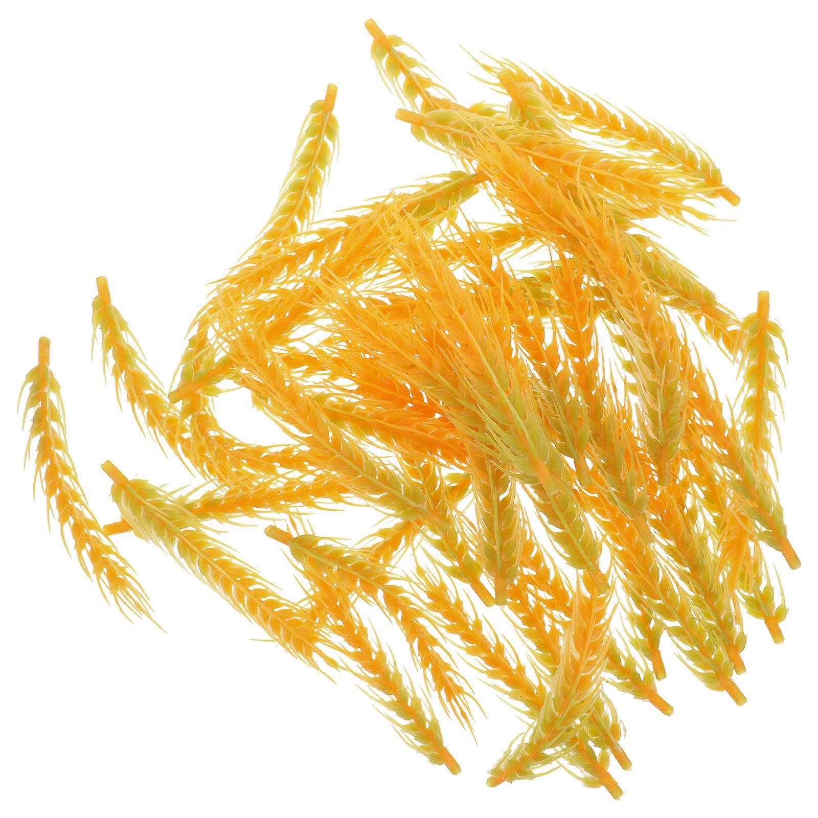 50Pcs DIY Delicate Simulation Wheat Ear Bouquets Landscape Decor Plastic Crafts