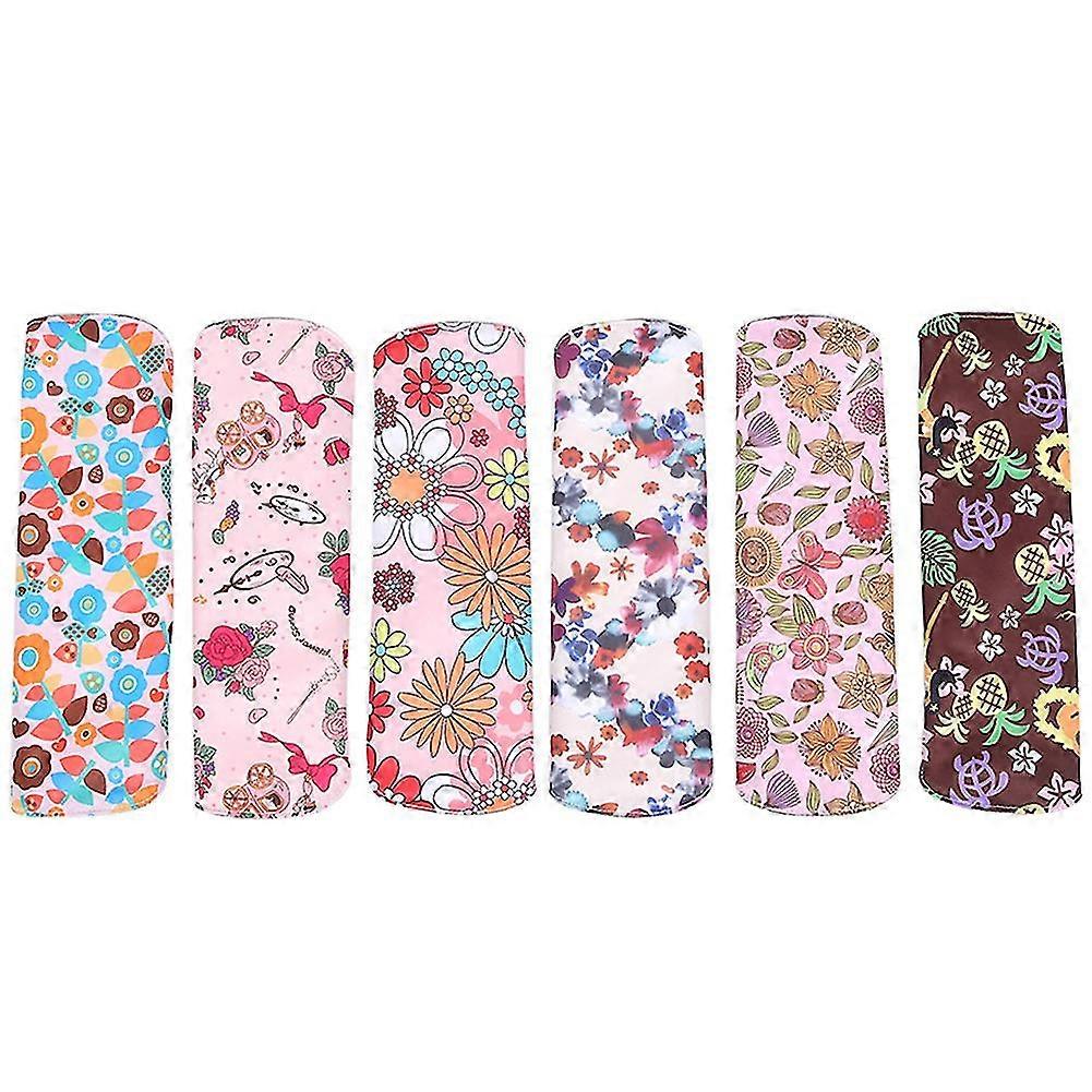 6pcs Set Washable Bamboo Charcoal Menstrual Pads - M09+M14+M08+M06+M10+M07