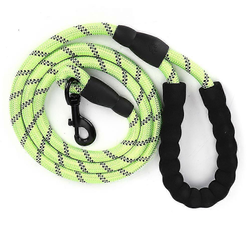 Reflective Nylon Pet Leash for Medium and Large Dogs - Green, Ideal for Running, Walking, and Training