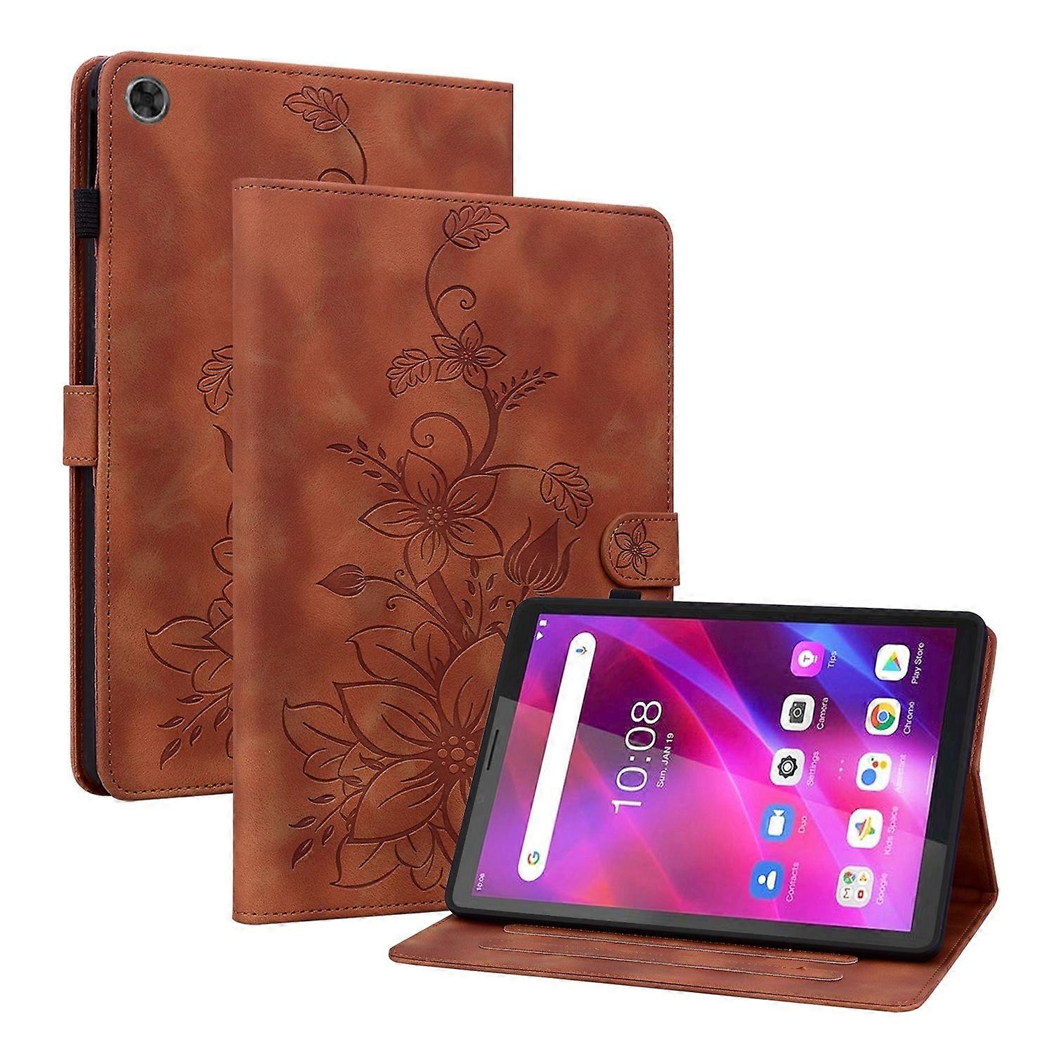 Embossed Leather Case For Lenovo Tab M7 3rd Gen