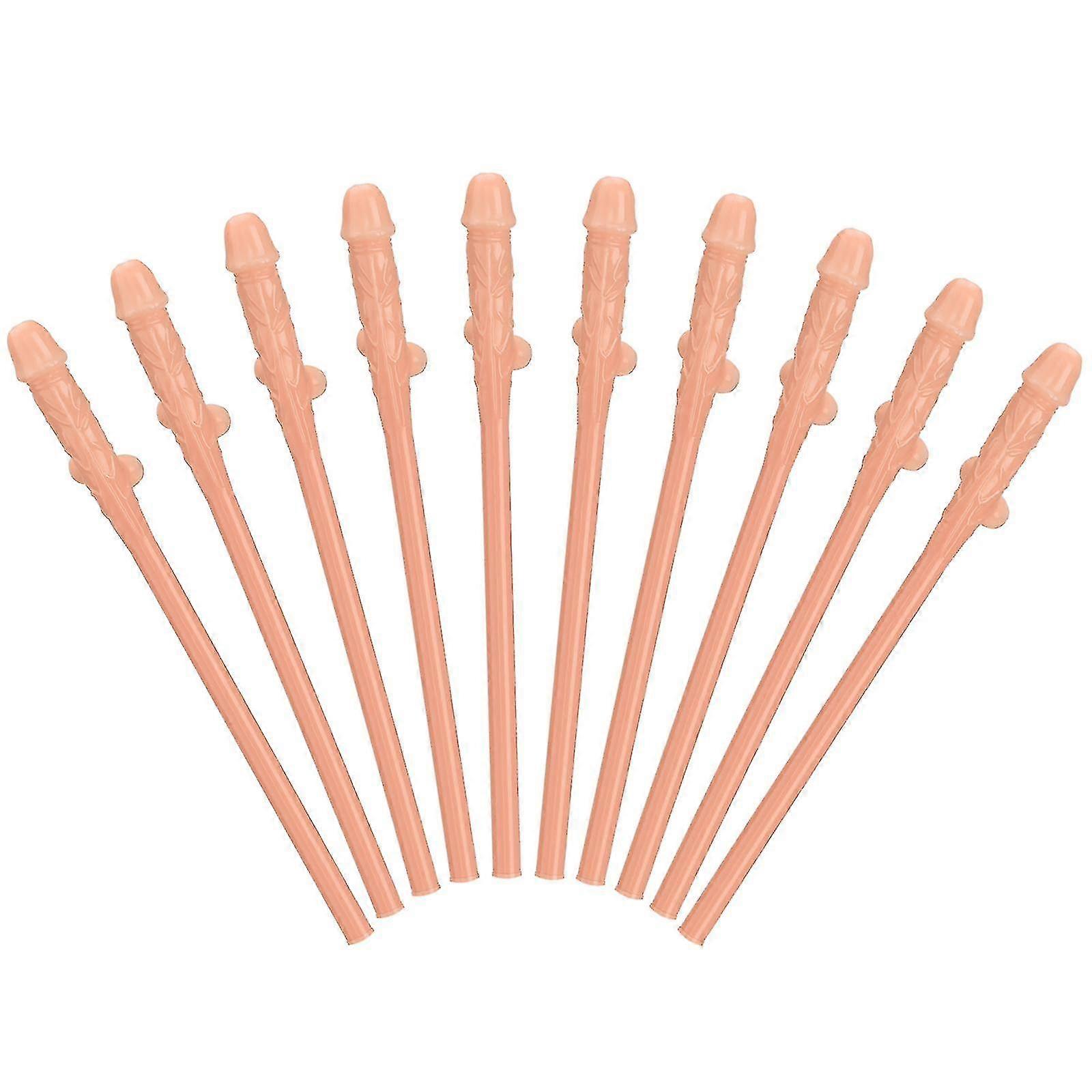Interest Pipette Multicolor Food Grade Material Unique Shape 10pcs Funny 19cm Long Bar Bachelor Party Straw