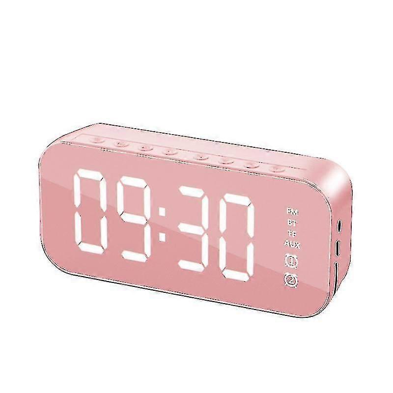 Pink Multifunctional Led Digital Alarm Clock And Bluetooth Speaker Az2147