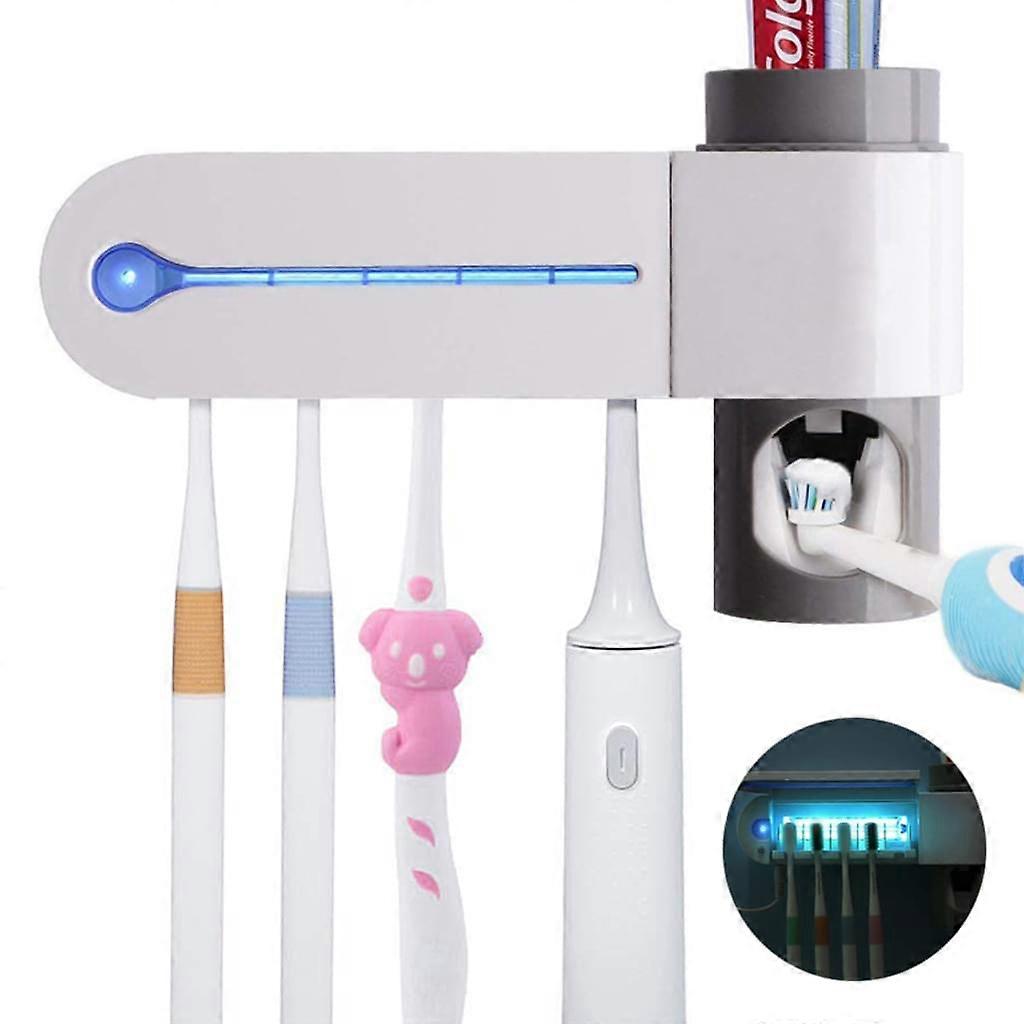 UV Toothbrush Sterilizer Toothpaste Dispenser Wall Toothbrush Holder
