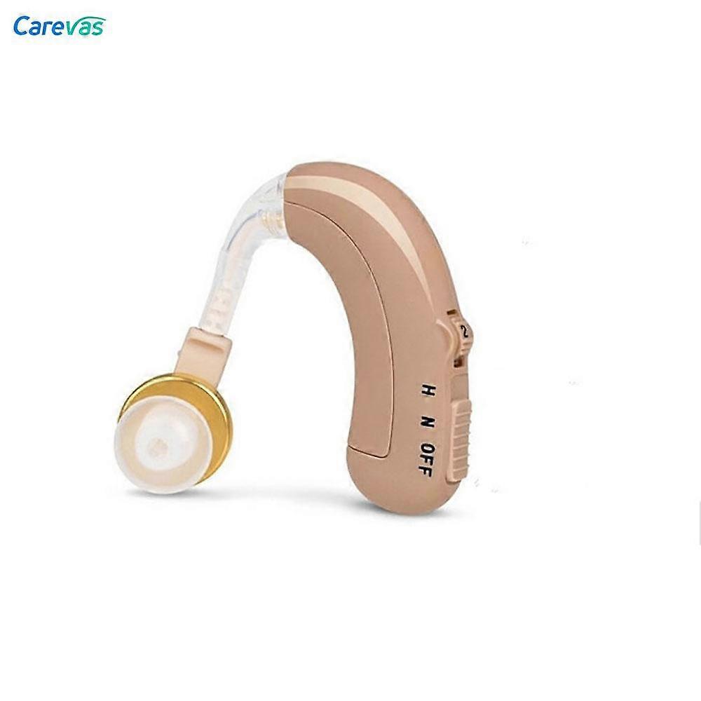 Mini Hearing Aid Rechargeable Ear Back Type Hearing Device Sound Amplifier with 4pcs Replacement Earplugs