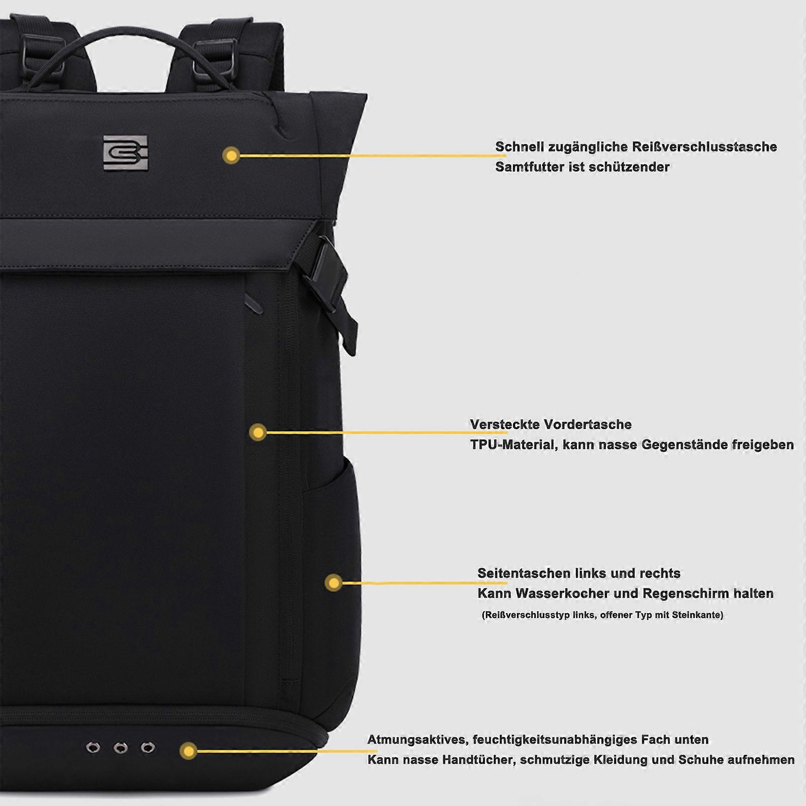 Men Laptop Backpack Waterproof Large Rucksack Travel School Bag, image size:1600x1600