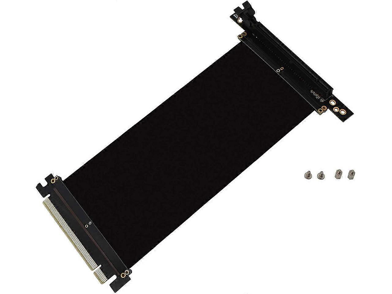 New PCI Express 16x Flexible Cable Extension Port Adapters, High Speed PCIE Riser Cable 90 Degrees, Fit with FD R6 Case - 20cm
