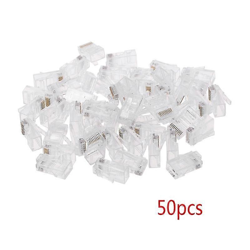 50 Pcs/pack Stranded 10p10c Network Cable Connector Rj48 Crystal Plug Modular
