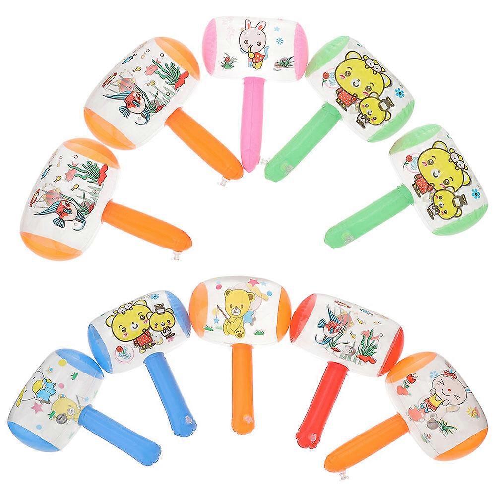 8Pcs Cartoon Inflatable Hammer Funny Hammer Toy Pool Party Inflatable Mallet