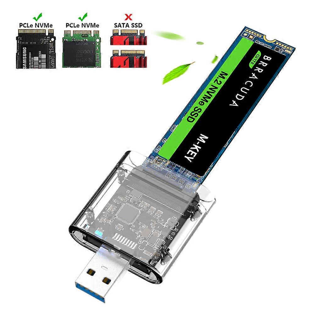 UTHAI M.2 SSD Transparent USB3.0 3.1 SSD Solid State PCIE Protocol External M.2 NVMe Hard Drive Enclosure Reader