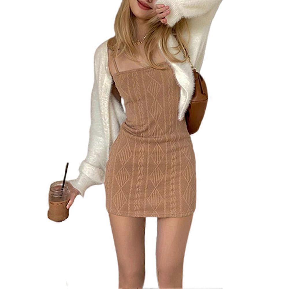 Sexy Green Knit Stretch Suspender Dress for Women, High-waisted Short Skirt,  Comfortable and Office-appropriate | Fruugo IE
