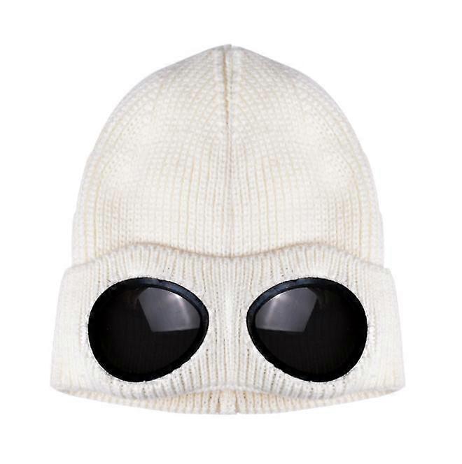 Unisex Wool Knitted Goggles Beanie