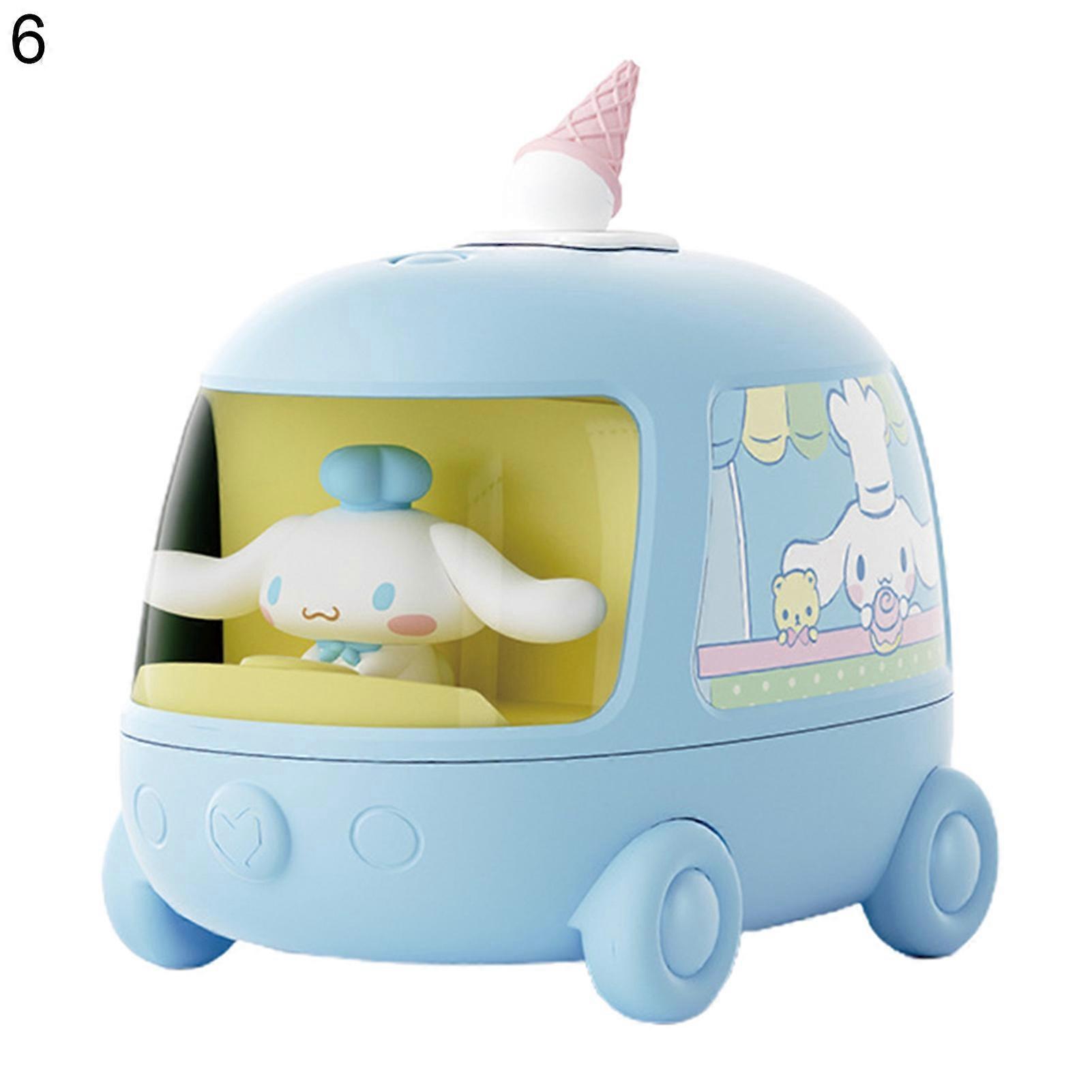 Double Spray Nozzle Humidifier Soft Night Lighting ABS Lovely Rabbit Bus Shape Air Humidifier for Dormitory