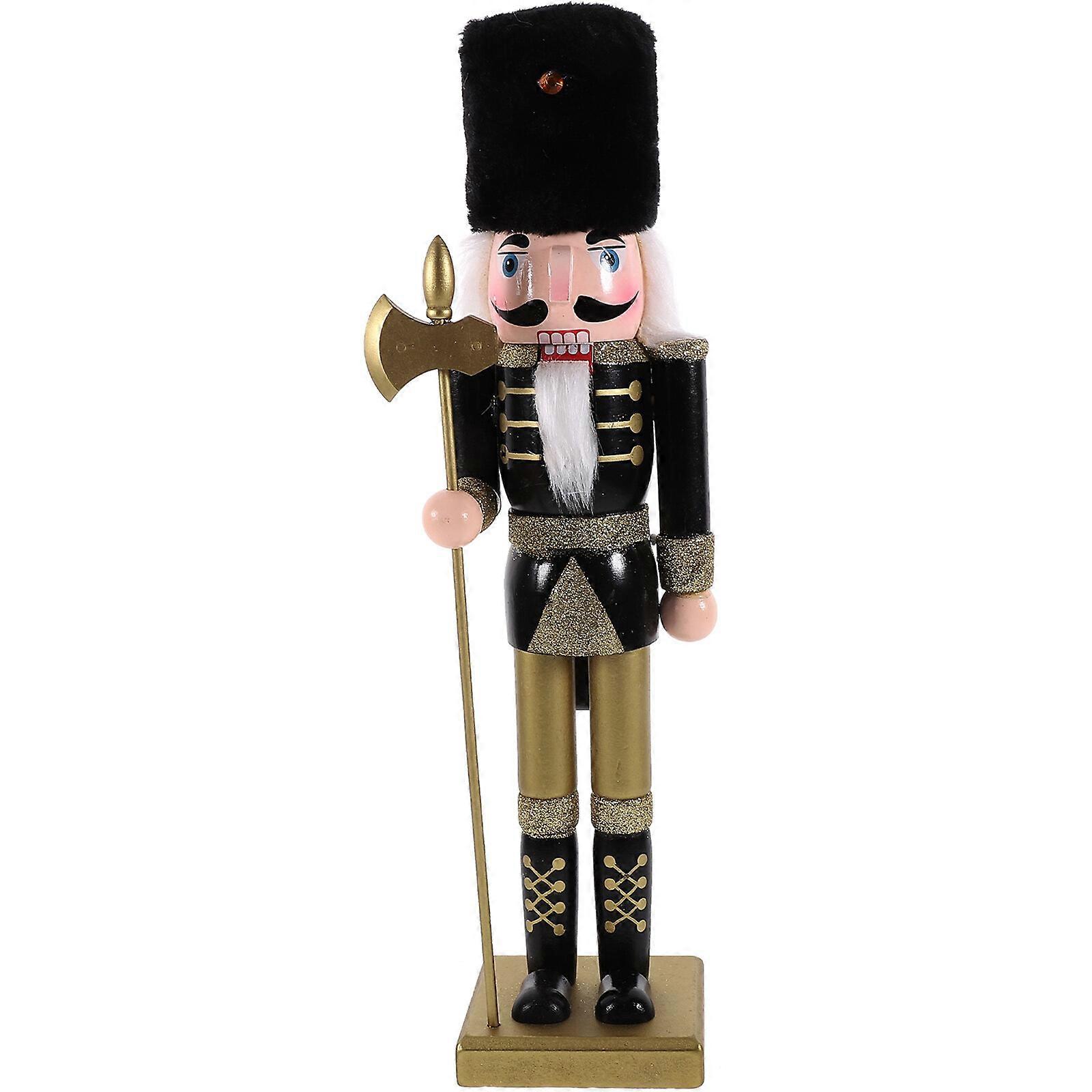 Christmas Nutcracker Figure Wooden Nutcracker Ornament Xmas Nutcracker Statue