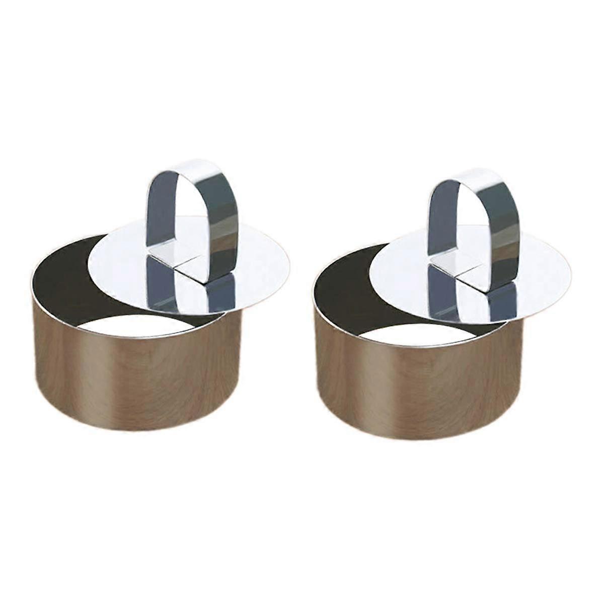 2 Pcs Vegetable Cutter Cake Rings Box Chocolate Cookie Plating Press Round Forms