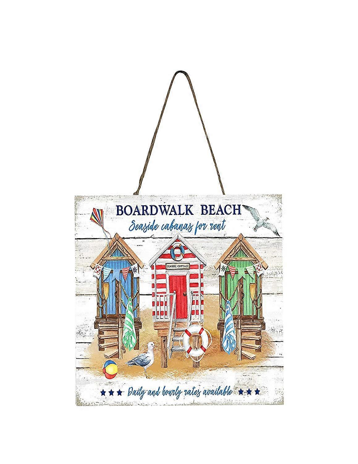 Mini letrero de madera de Boardwalk Beach 5" x 5"