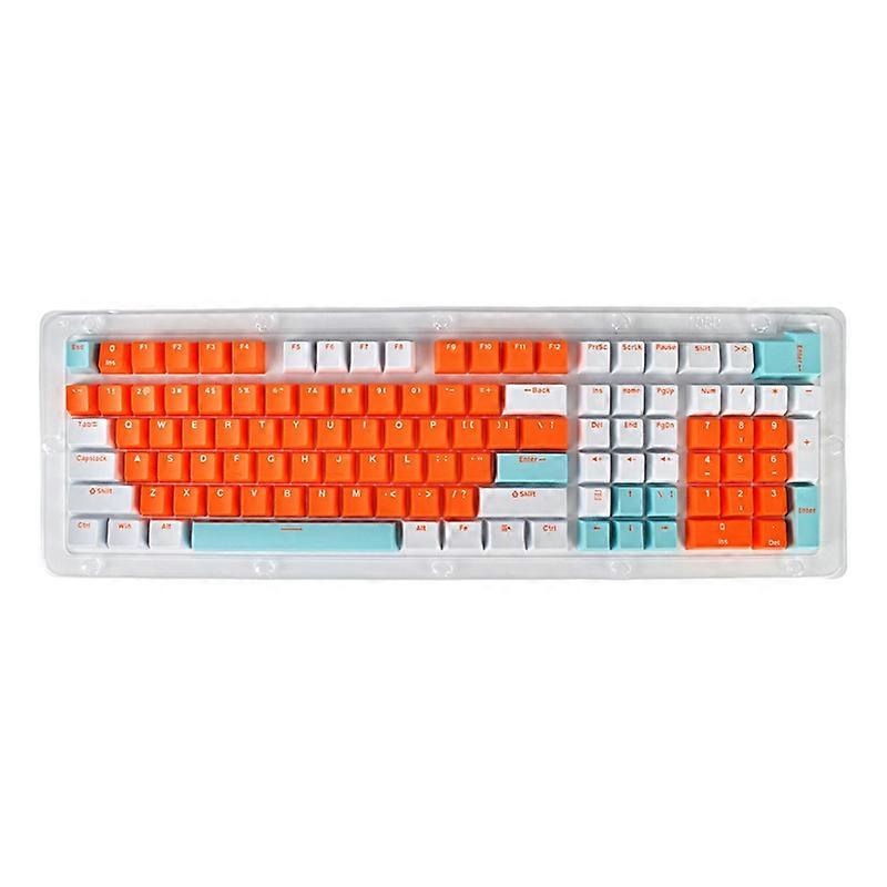 113Pcs Keyboard Key Caps 3 Color-Block Opaque PBT Material Replacement Computer Mechanical Keyboard Keycap for 61/87/104/108 Keyboard