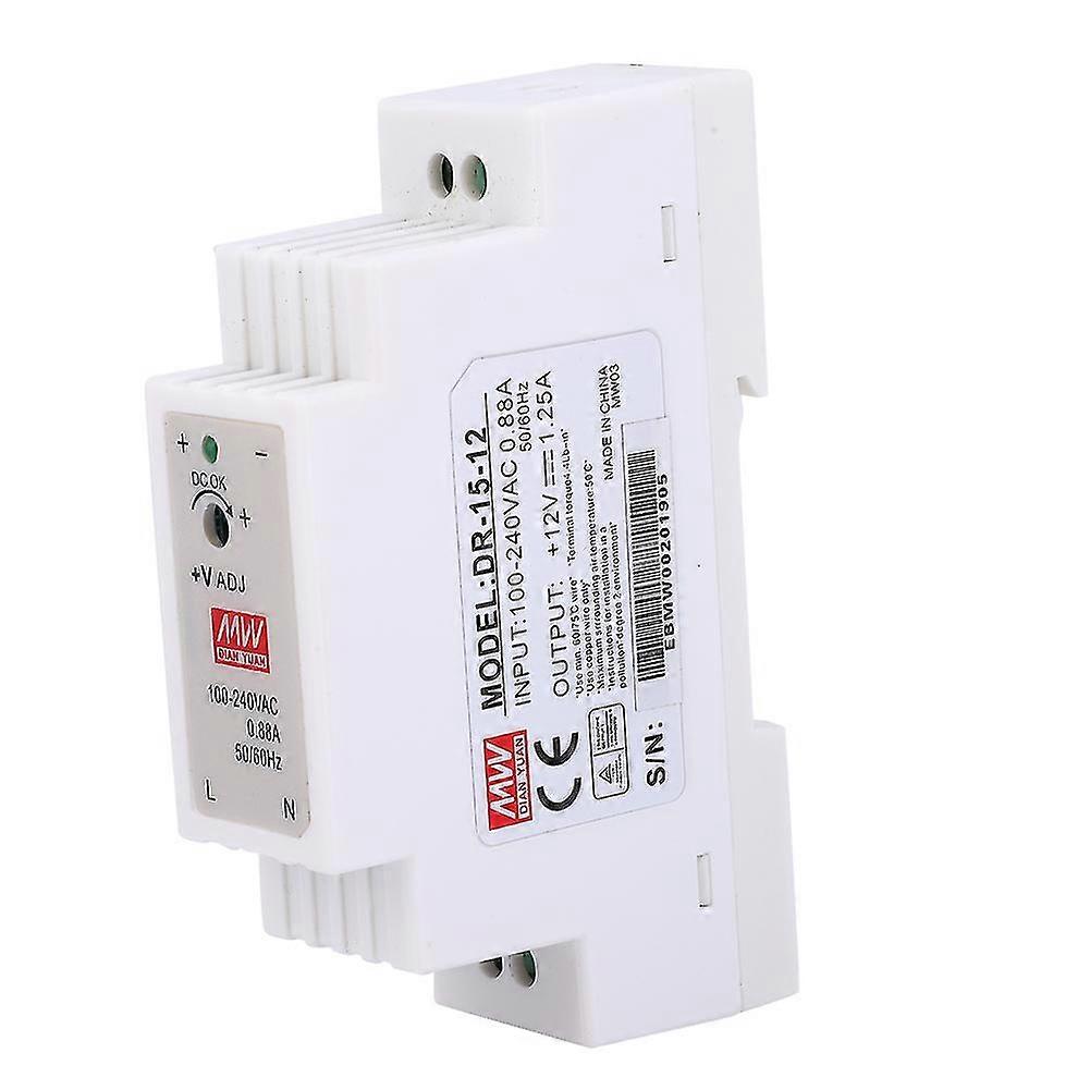 2024  DR-15-12 DIN Rail Single Output Switching Power Supply 12V 1.25A 15WDR-15-12