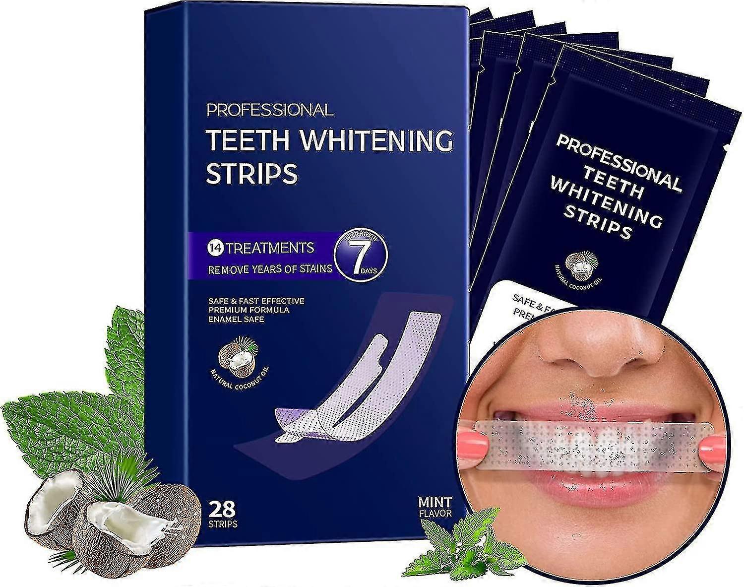 歯のホワイトニングストリップ、28個の非敏感ホワイトニングストリップ、歯の白いストリップ歯のホワイトニングキット過酸化物フリー