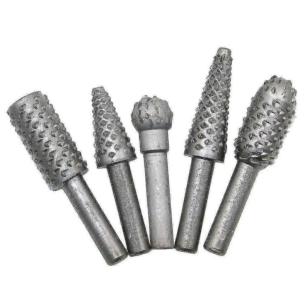 6mm Woodworking Drills Bits Wood Carving Micro Cutter Rotary Burr Dremel Tools Set5pcs