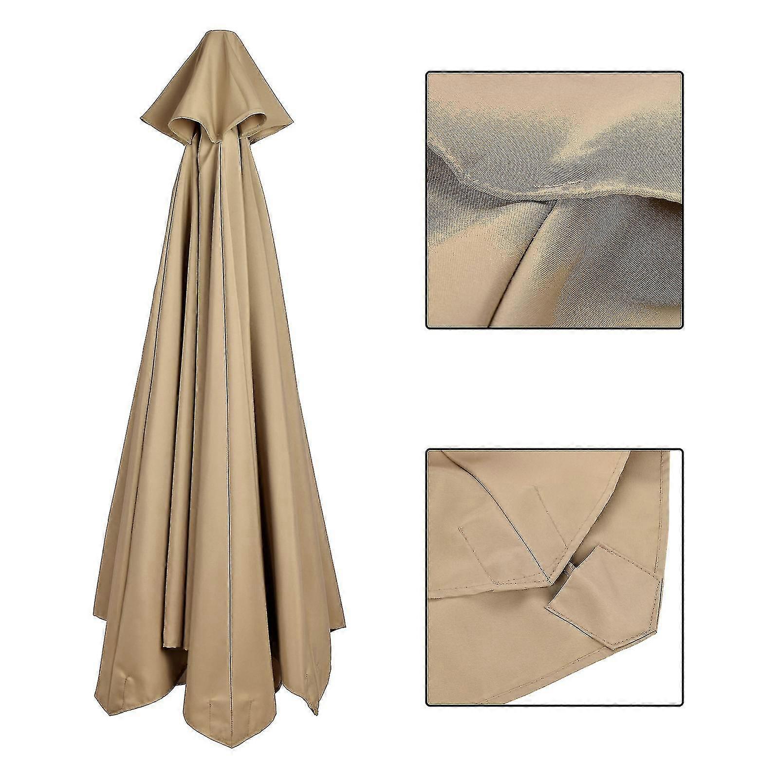 3 Meters 6 Bone Patio Umbrella, Yard Umbrella Push Button Tilt Crank