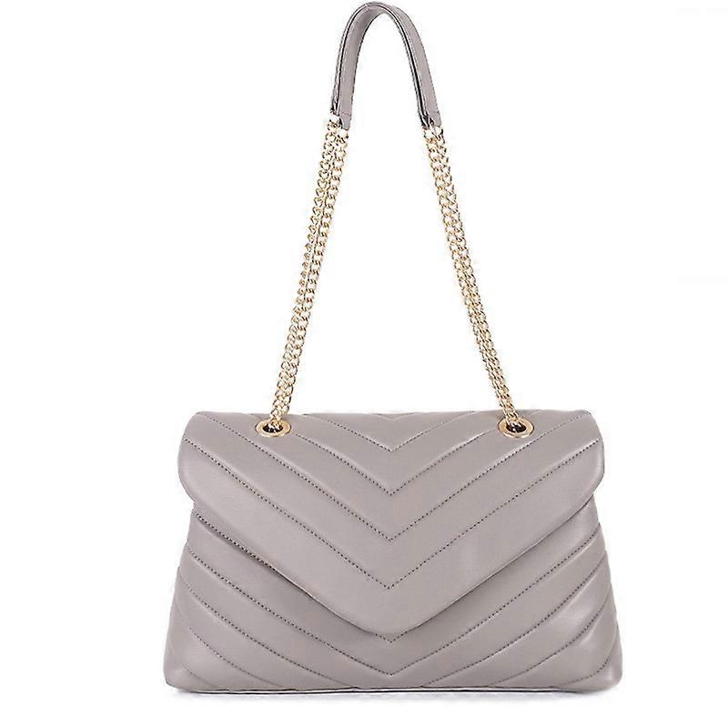 Quilted Crossbody Bags For Women Denim Shoulder Bag With Flap Hardware Chain Strap Trendy Handbag Purses